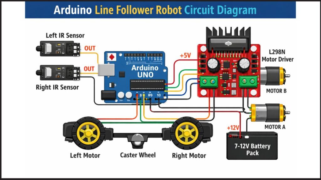 Arduino Line Follower Robot Tutorial Hindi Beginner to Advanced Guide 2026
