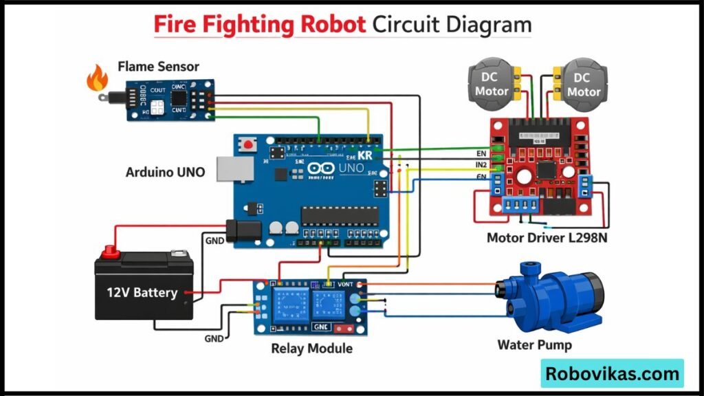Fire Fighting Robot Project Hindi – Beginner Level Step-by-Step ...