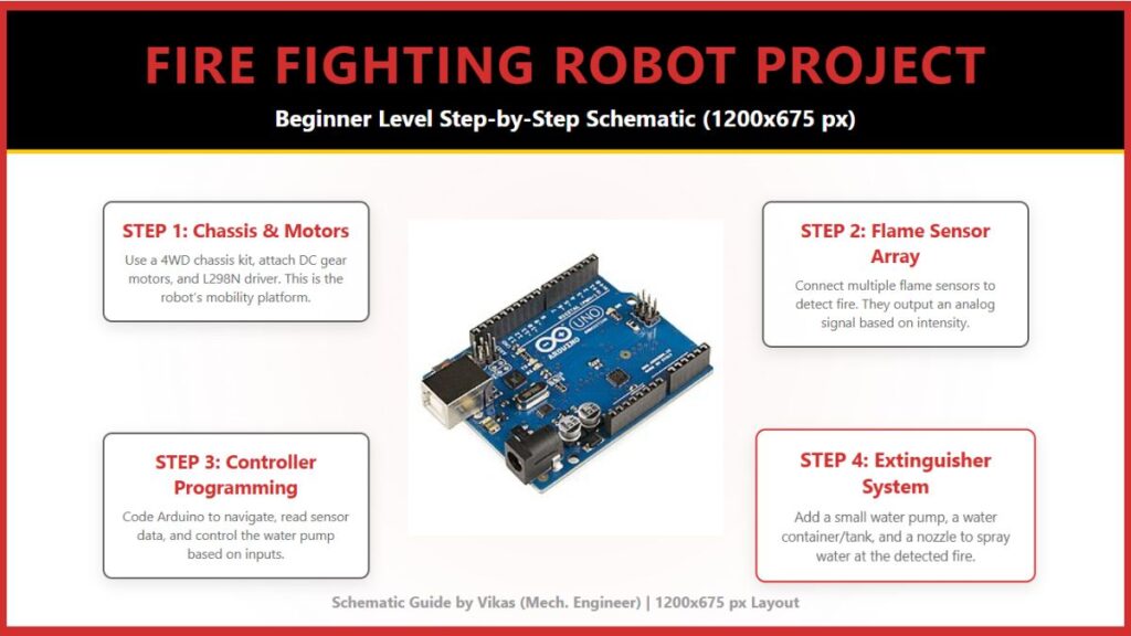 Fire Fighting Robot Project Hindi – Beginner Level Step-by-Step
