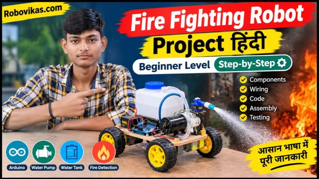 Fire Fighting Robot Project Hindi – Beginner Level Step-by-Step