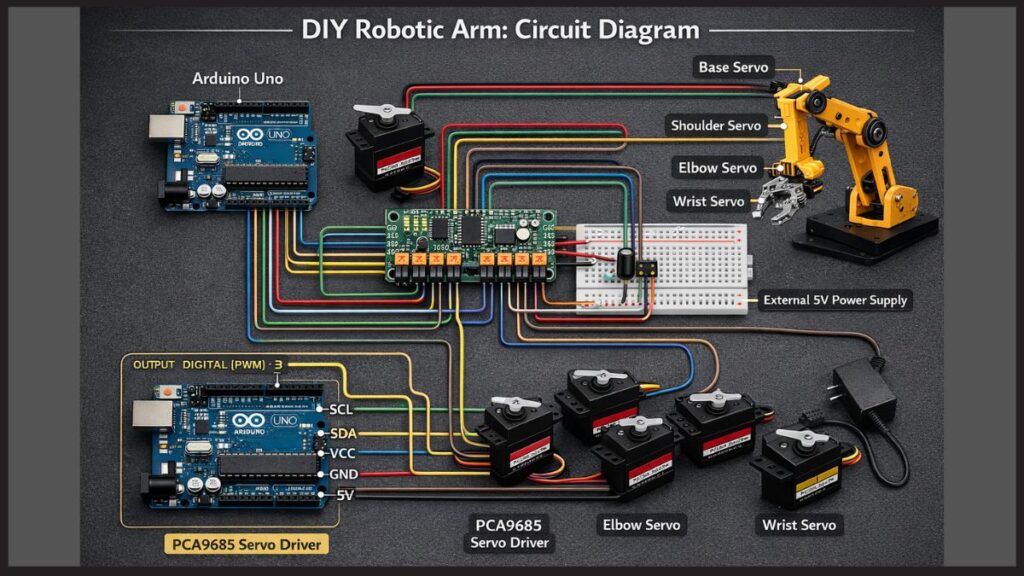 Arm Robot (Robotic Arm) DIY – 4-6 DOF Beginner Project with Servos