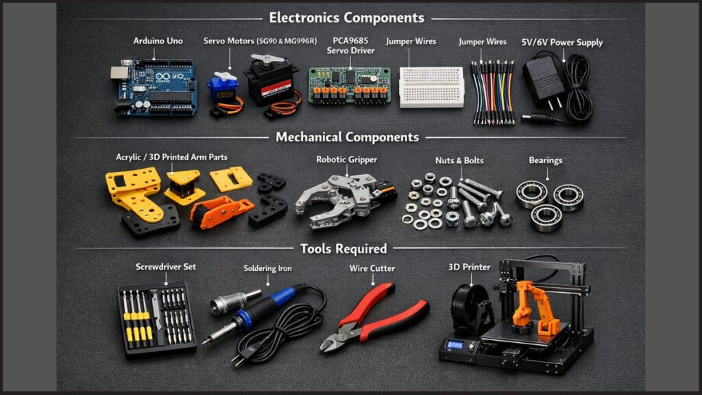 Arm Robot (Robotic Arm) DIY – 4-6 DOF Beginner Project with Servos